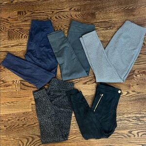 Ann Taylor Blue and Gray Skinny Pants Collection